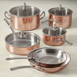 Ruffoni Omegna Cupra Hammered Copper 10-Piece Cookware Set